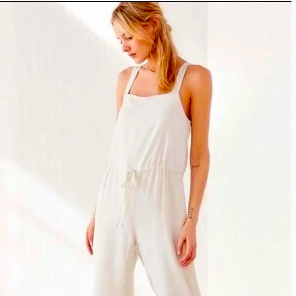 Urban Outfitters - Ecote square neck cream jumpsuit.